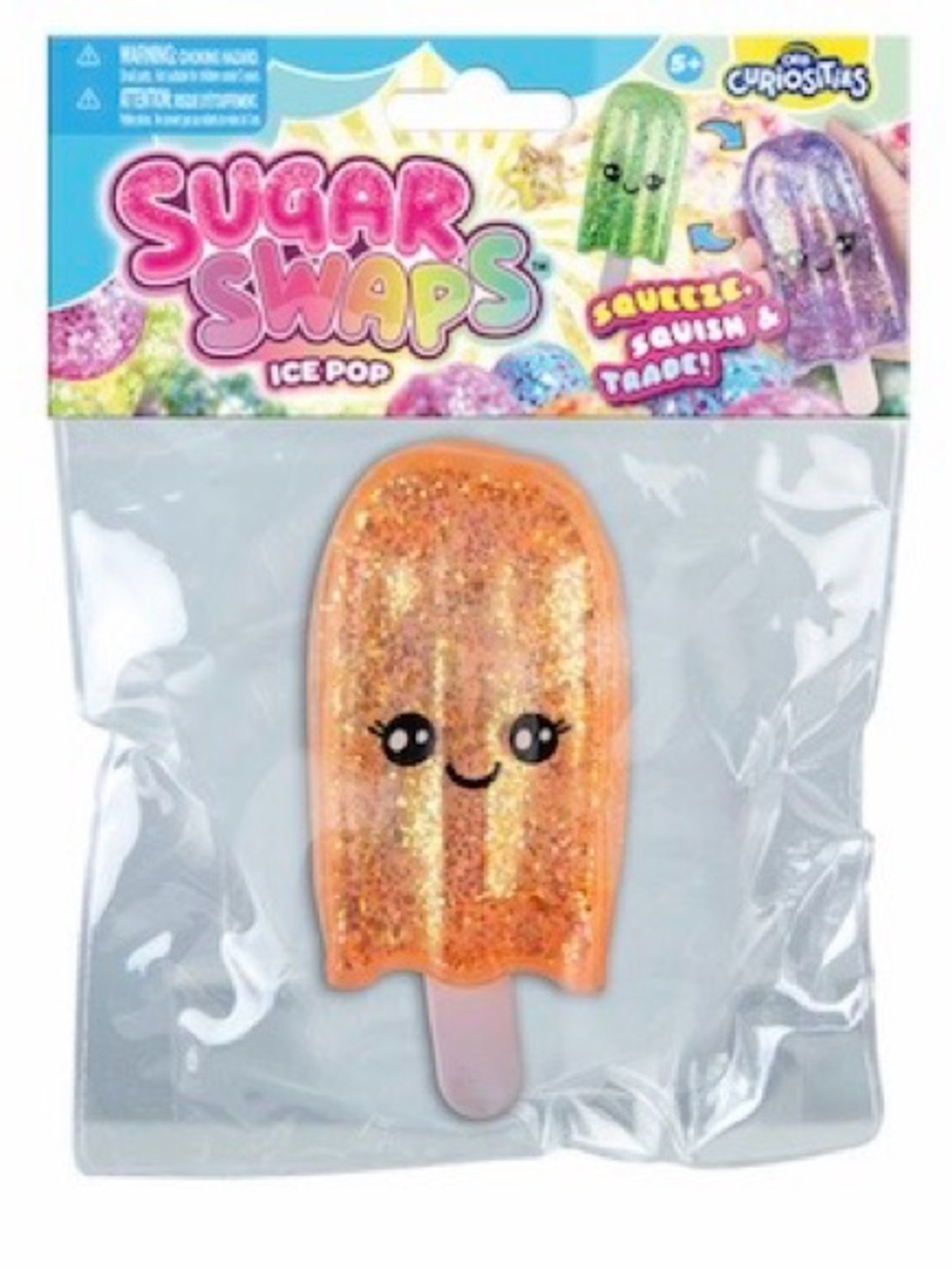 Viral Sugar Swaps Orange Glitter Ice Pop Squishy